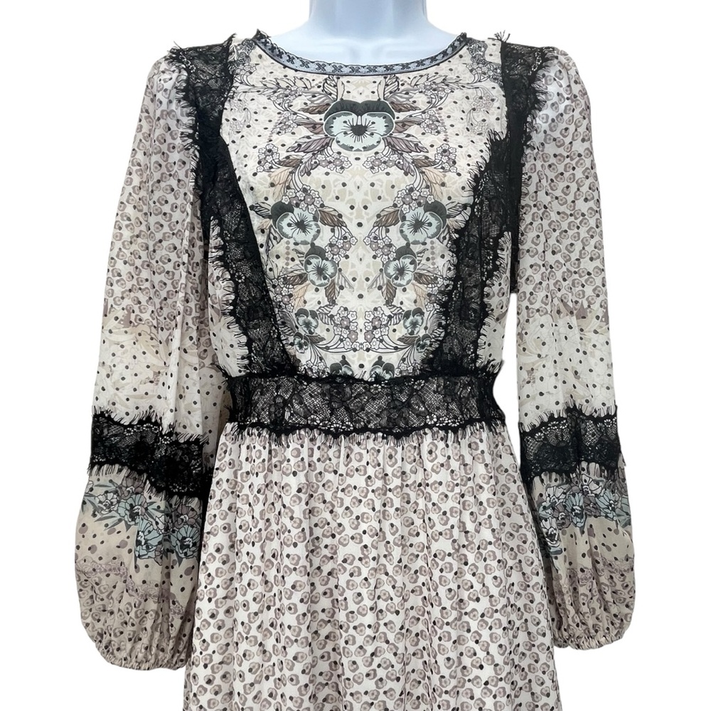 Chelsea &‎ Violet Small Boho Chiffon Lace Maxi Dress Long Sleeve Cottagecore - Picture 5 of 8